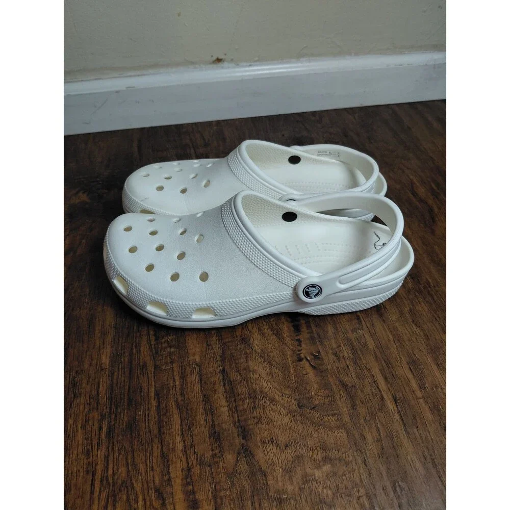 Crocs Classic Men Size 11 Sandals White Comfort Lightweight